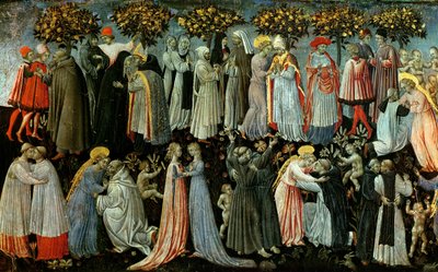 The Last Judgement, detail of the predella panel depicting Paradise, 1460-65 (detail) by Giovanni di Paolo